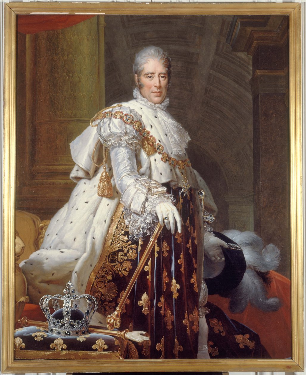 French: Portrait de Charles X (1757-1836), roi de France, en costume de sacre autorstwa Workshop of François Gérard