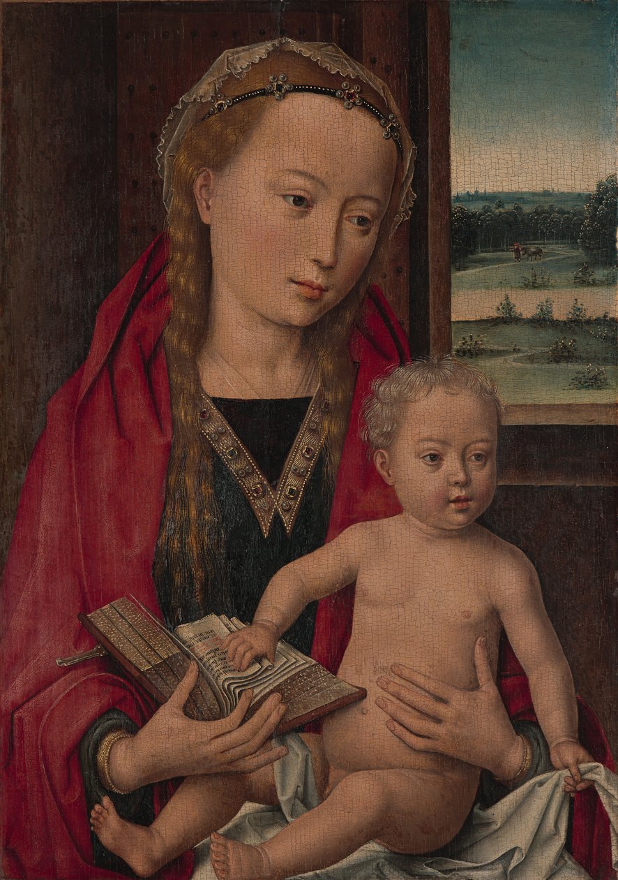 Dziewica z Dzieciątkiem, ca. 1490-94. autorstwa Workshop of Hans Memling