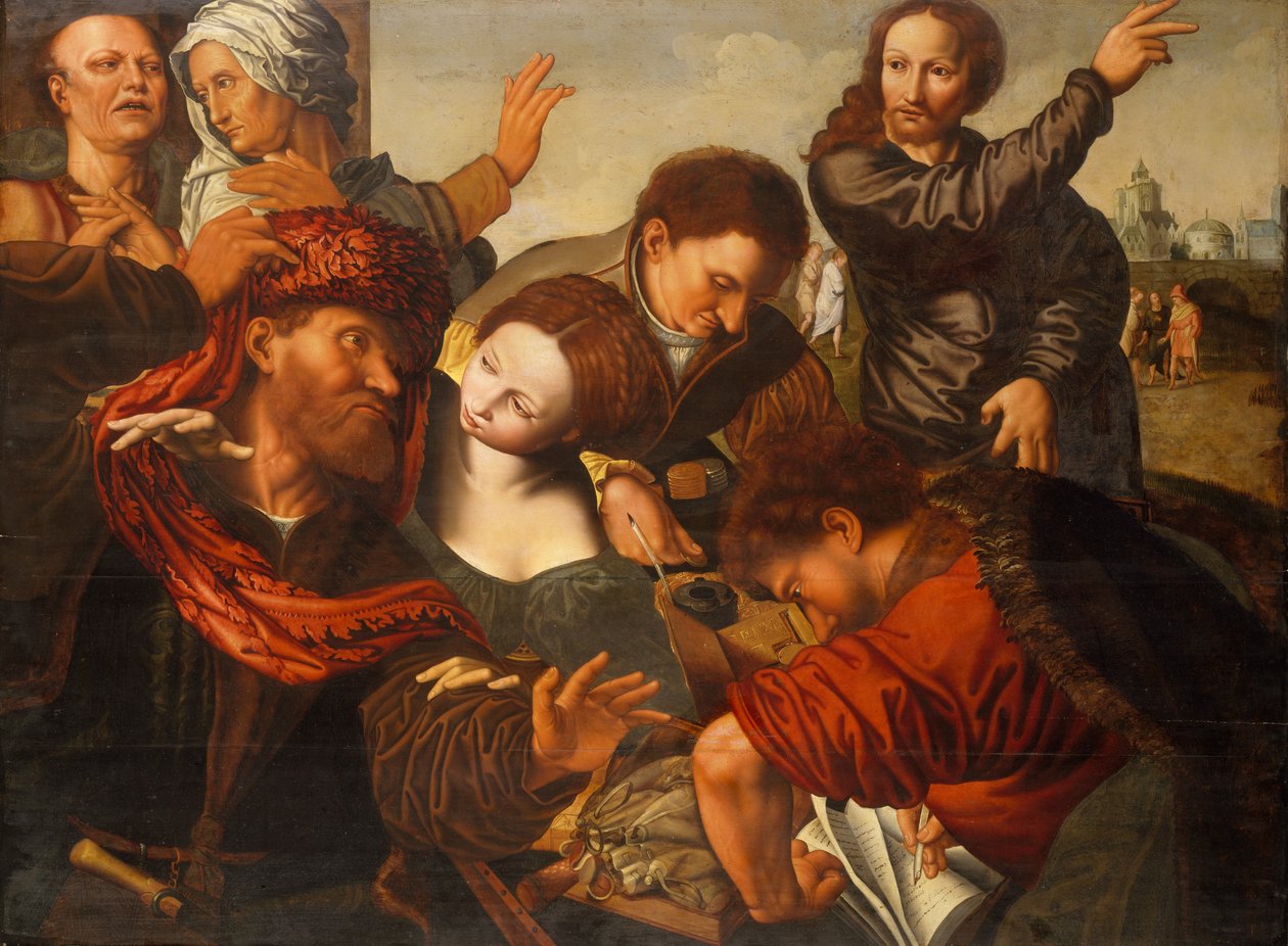 Powołanie Mateusza. autorstwa Workshop of Jan Sanders van Hemessen