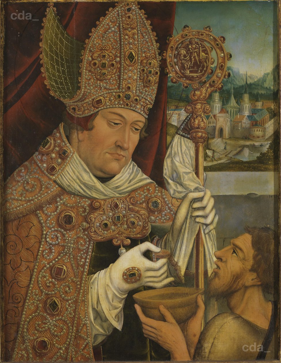 Kardynał Albrecht z Brandenburgii jako św. Marcin autorstwa workshop of Lucas Cranach the Elder