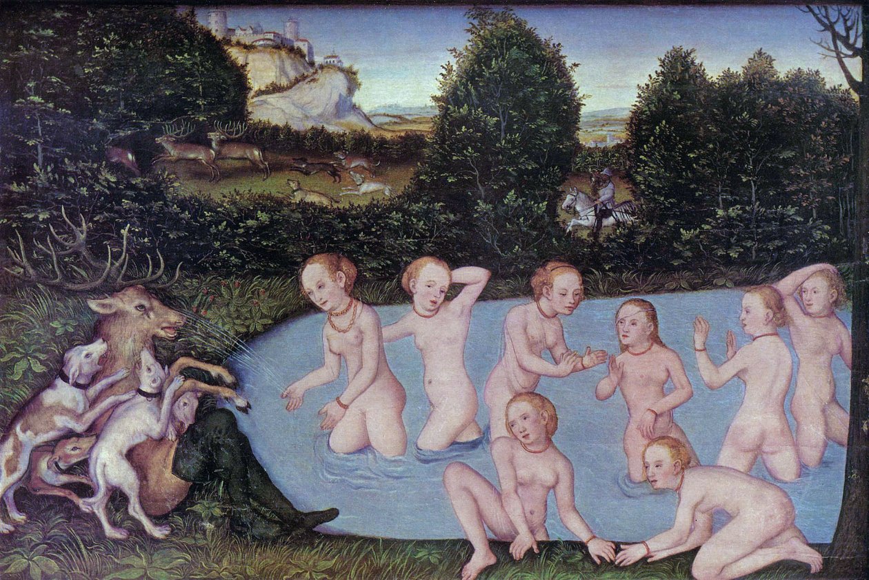 Niemiecki: Diana und Aktäon Diana i Actaeon autorstwa workshop of Lucas Cranach the Elder