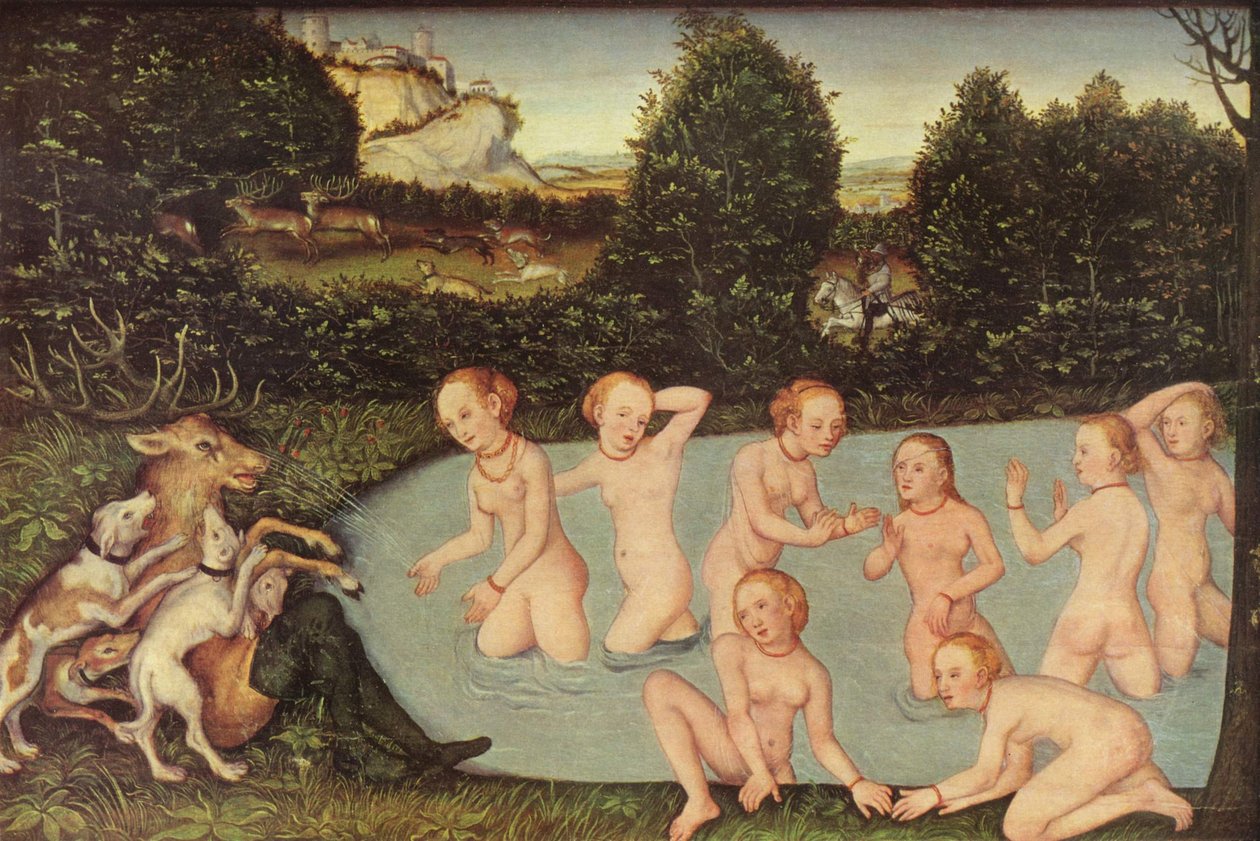 Niemiecki: Diana und Aktäon Diana i Actaeon autorstwa workshop of Lucas Cranach the Elder