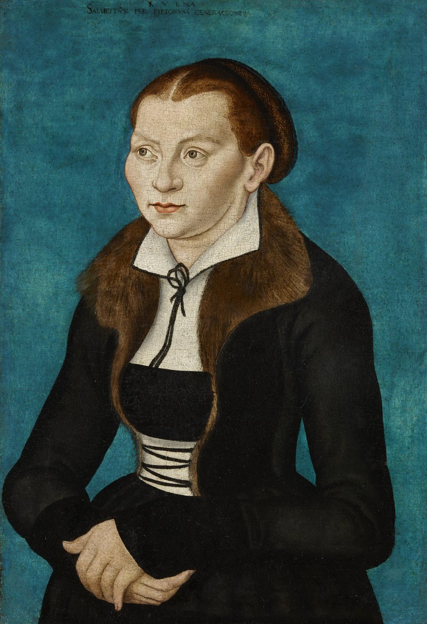 niemiecki: Katharina von Bora jako półpostać po lewej stronie Katharina of Bora autorstwa workshop of Lucas Cranach the Elder