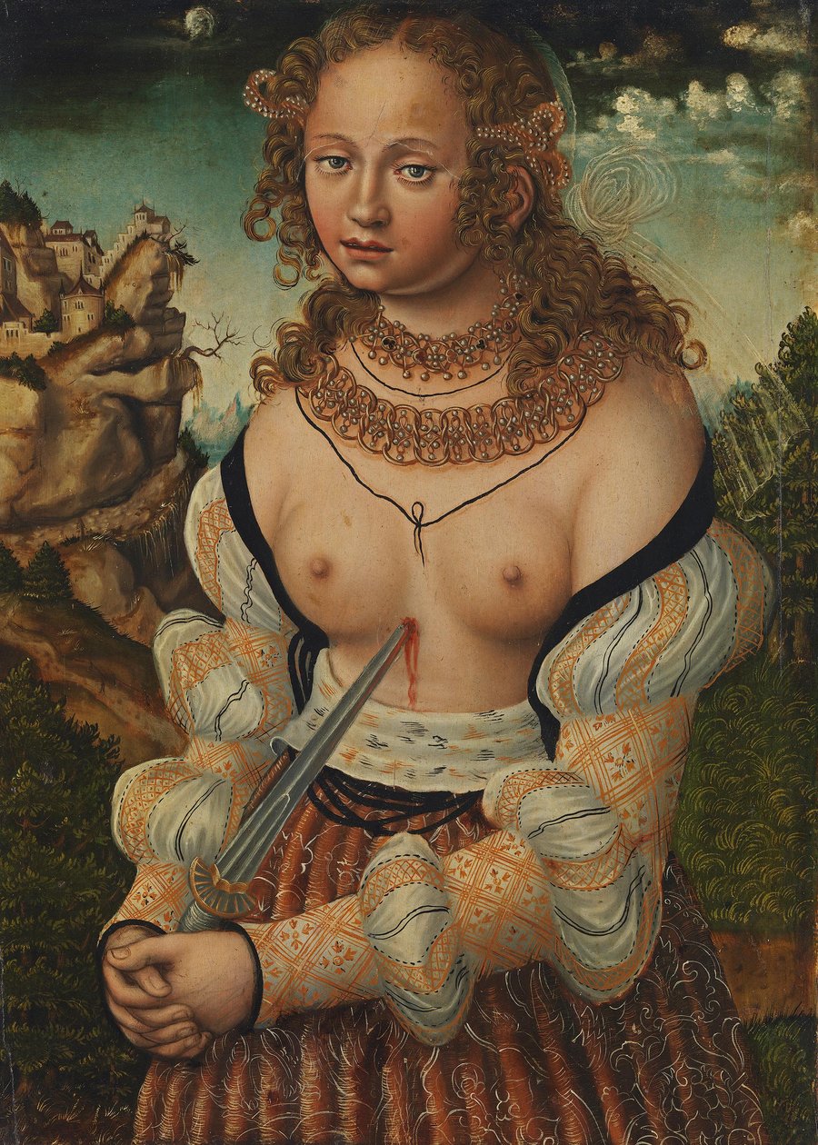 Selbstmord der Lucretia Samobójstwo Lukrecji autorstwa workshop of Lucas Cranach the Elder