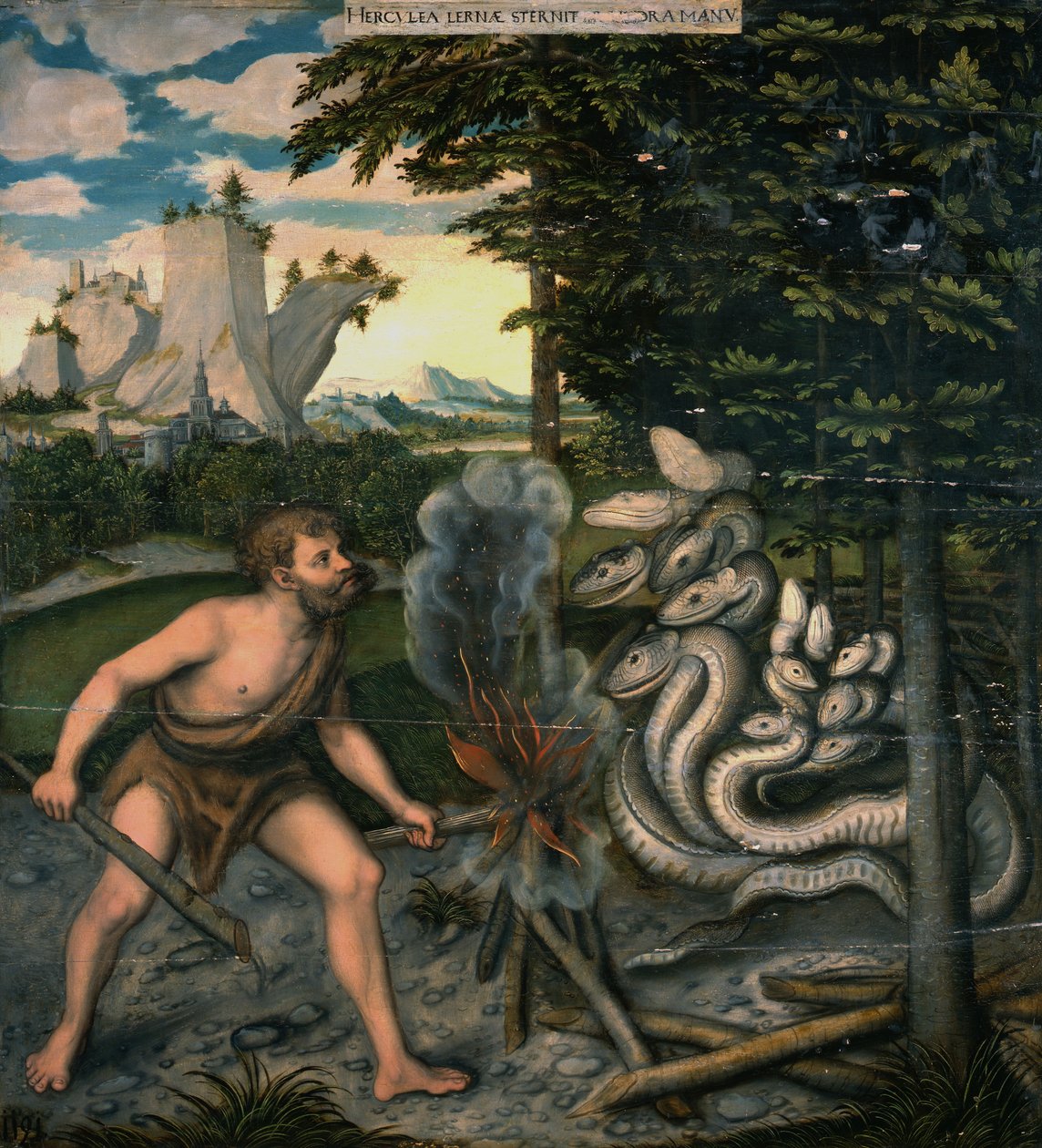 Herkules i Hydra autorstwa workshop of Lucas Cranach the Elder