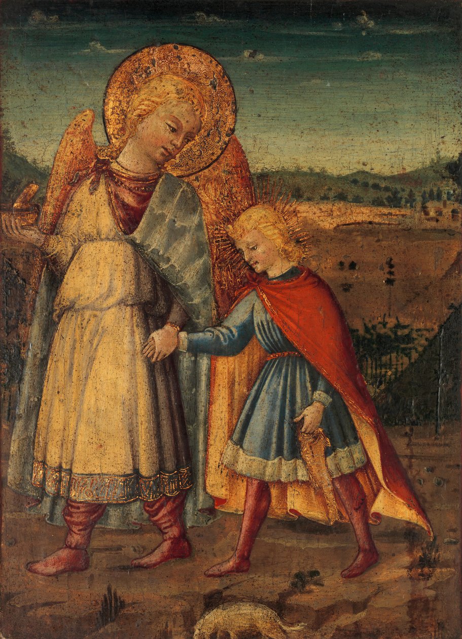 Archanioł Rafał i Tobiasz, od początku do połowy lat sześćdziesiątych XIV wieku. autorstwa Workshop of Neri di Bicci