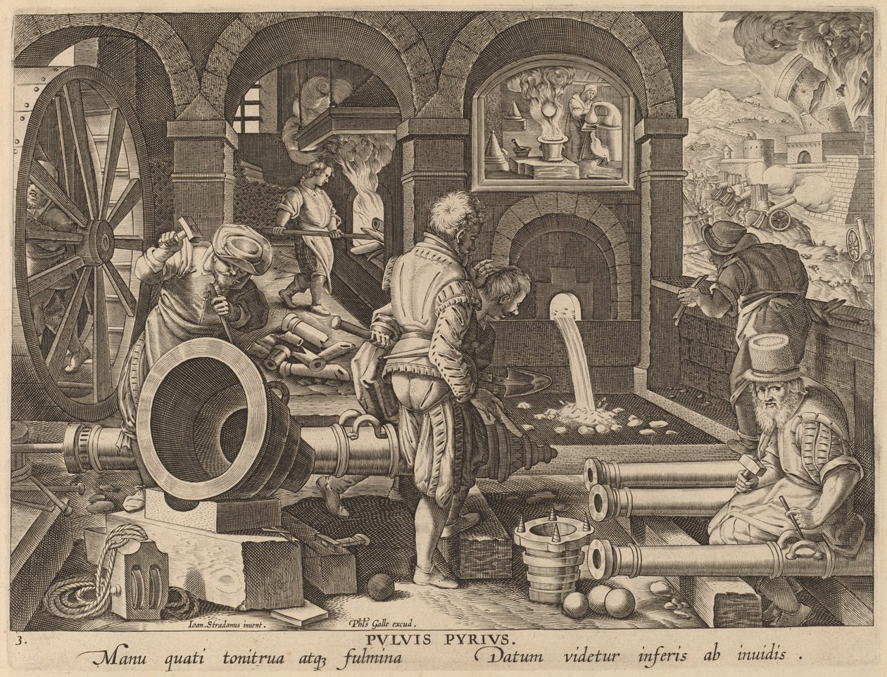 Proch strzelniczy autorstwa Workshop of Philip Galle after Jan van der Straet