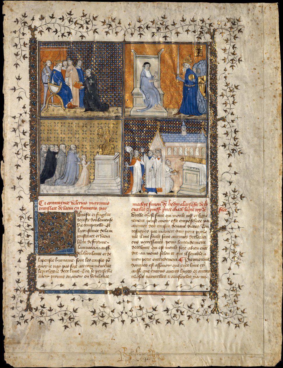 Karta z rękopisu Valerius Maximus, ca. 1380-90. autorstwa Workshop of Pierre Remiet