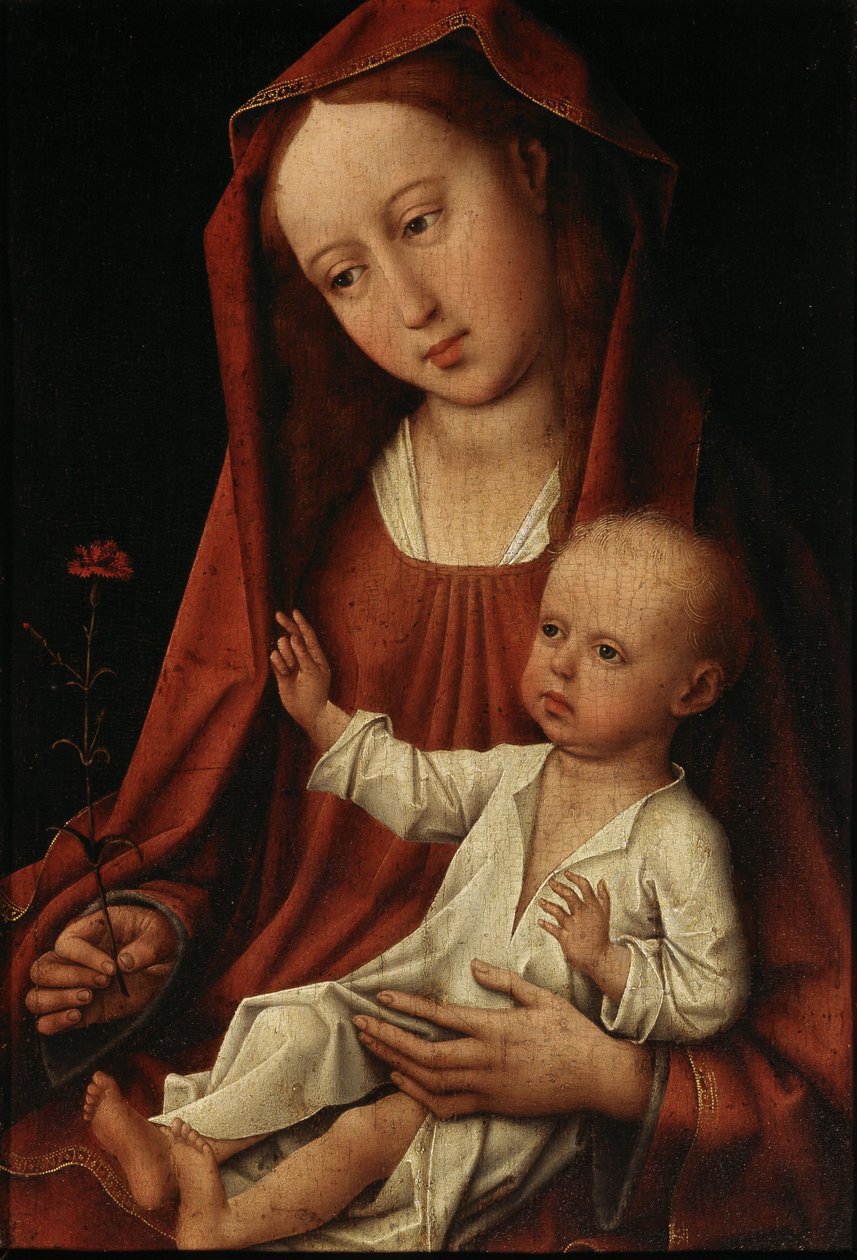 Niderlandzki: Madonna met de anjer Dziewica z goździkiem autorstwa Workshop of Rogier van der Weyden