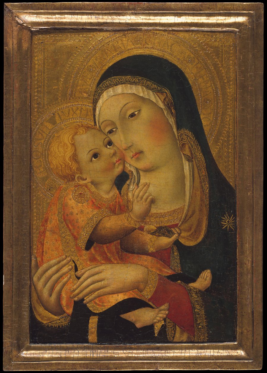 Madonna z Dzieciątkiem, ca. 1448-60. autorstwa Workshop of Sano di Pietro
