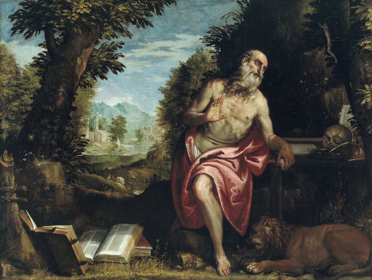 Święty Hieronim na pustyni, 158590. autorstwa Workshop of Veronese