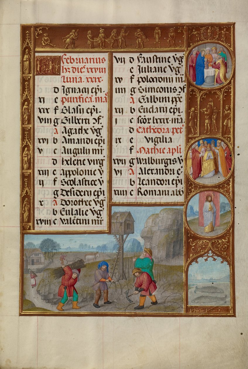 Praca w winnicy; Znak zodiaku Ryb autorstwa Workshop of the Master of James IV of Scotland
