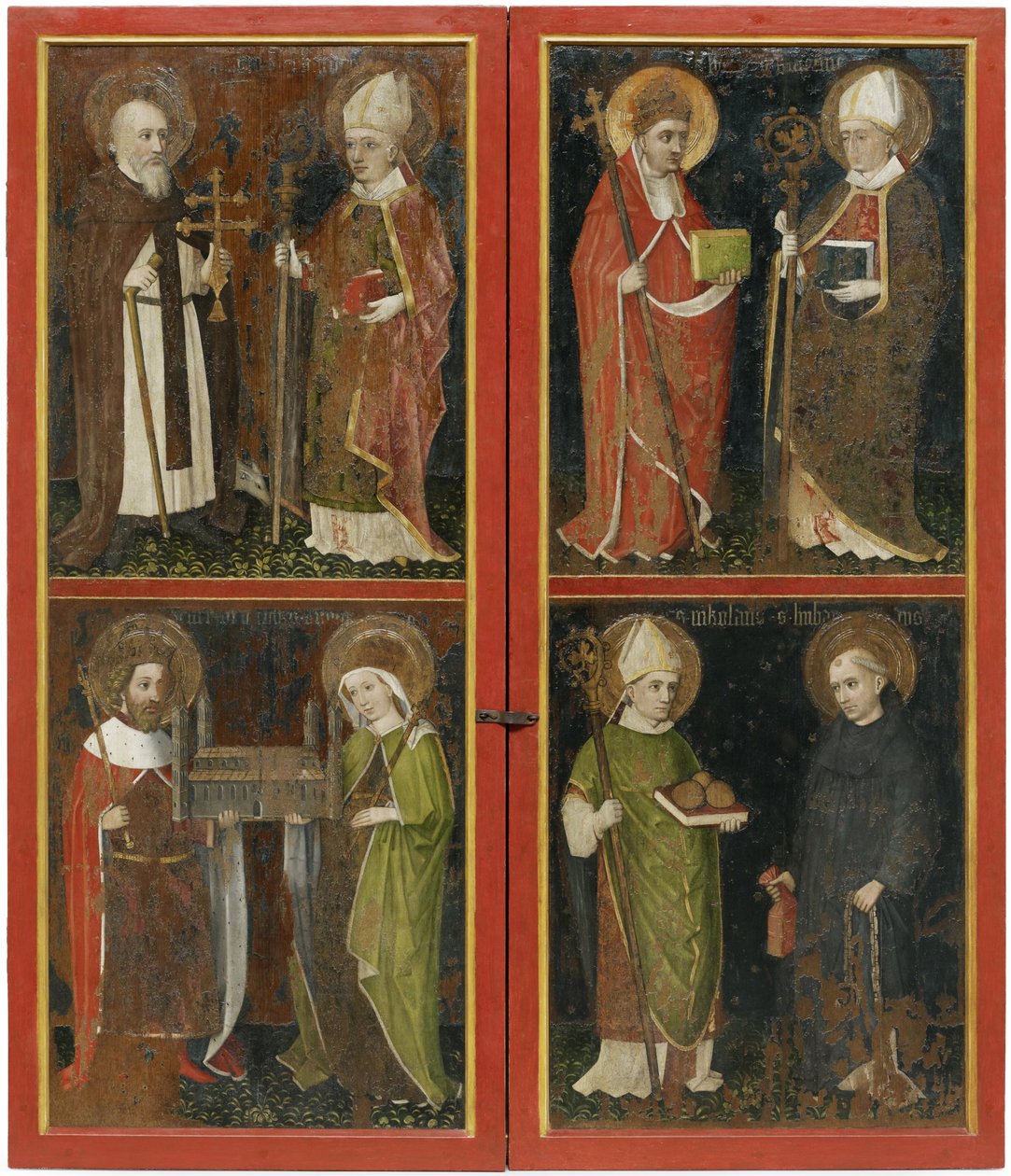 Antoniego Opata i Erharda z Ratyzbony Sykstusa II i Serwacego Henryka II i Kunigundę św. 1448 autorstwa Workshop of the Wolfgang Retable