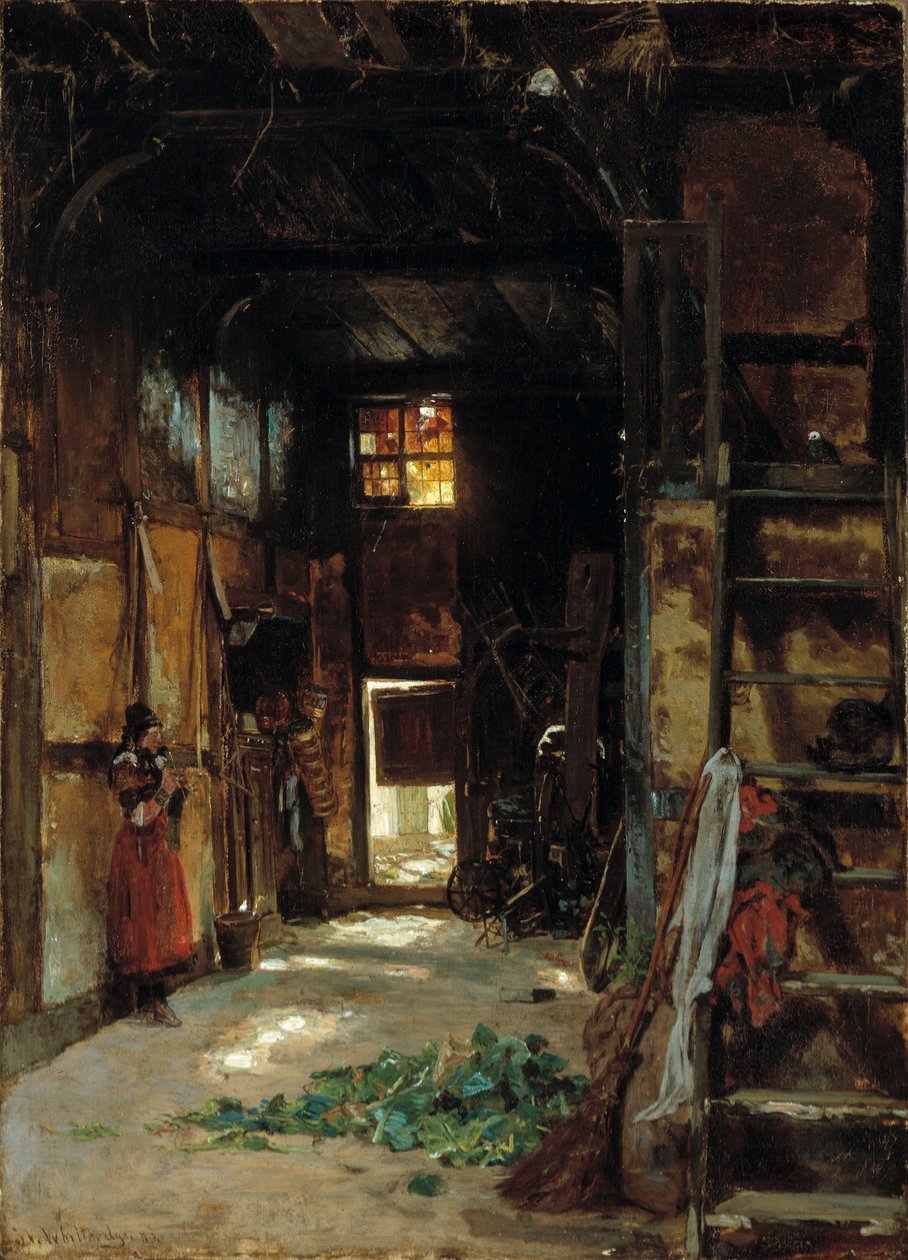Wnętrze westfalskiej chaty autorstwa Worthington Whittredge