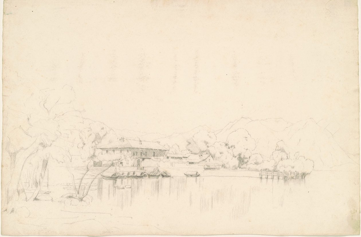 Domy nad jeziorem autorstwa Worthington Whittredge
