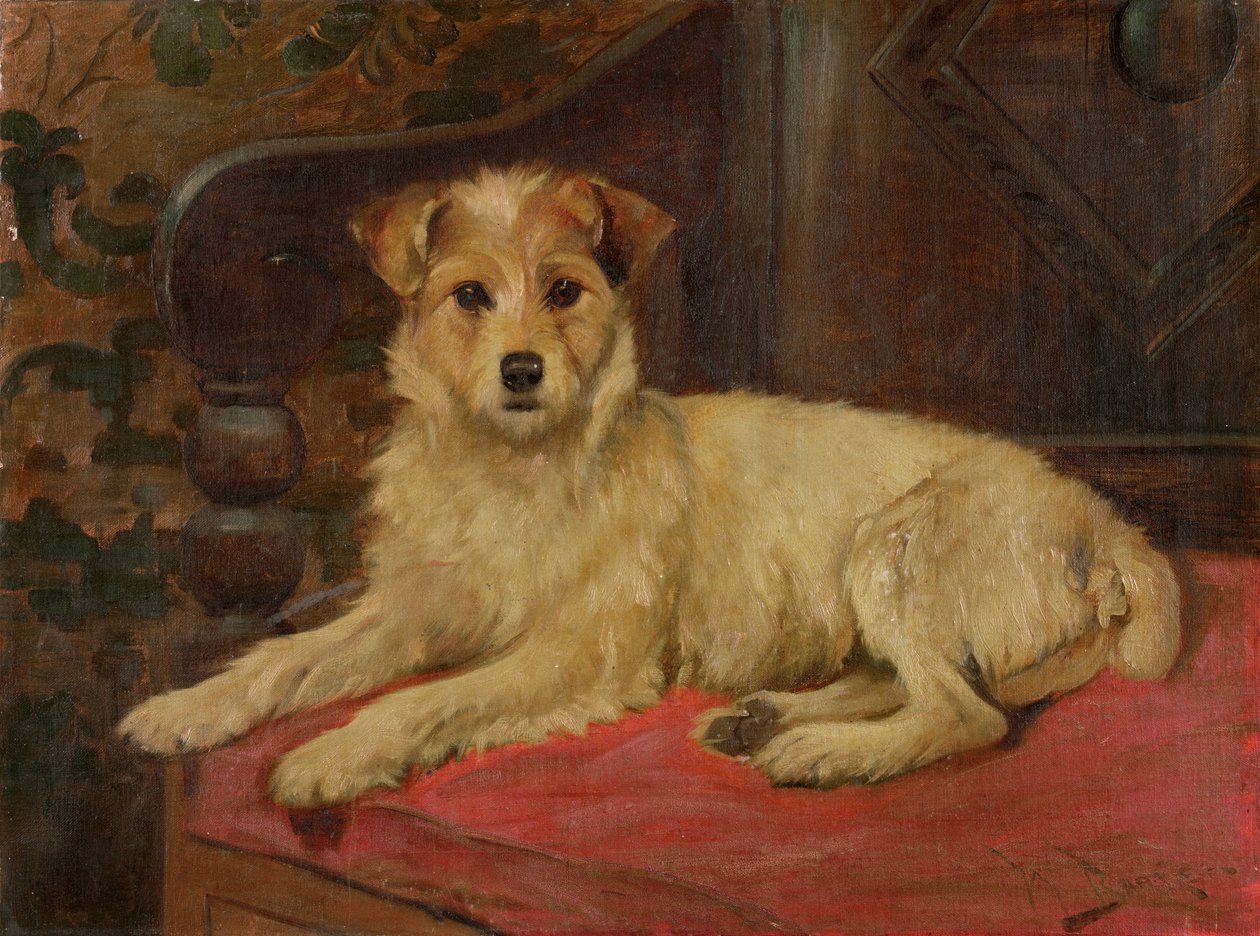 Terier na kanapie autorstwa Wright Barker