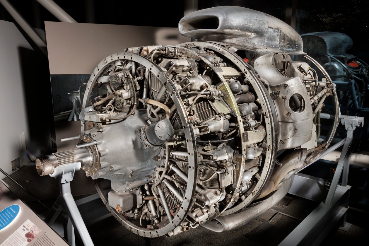 Wright Turbo-Cyclone 18R-3350-TC 972TC18DA2, 2-rzędowy silnik promieniowy, 1952. autorstwa Wright Aeronautical