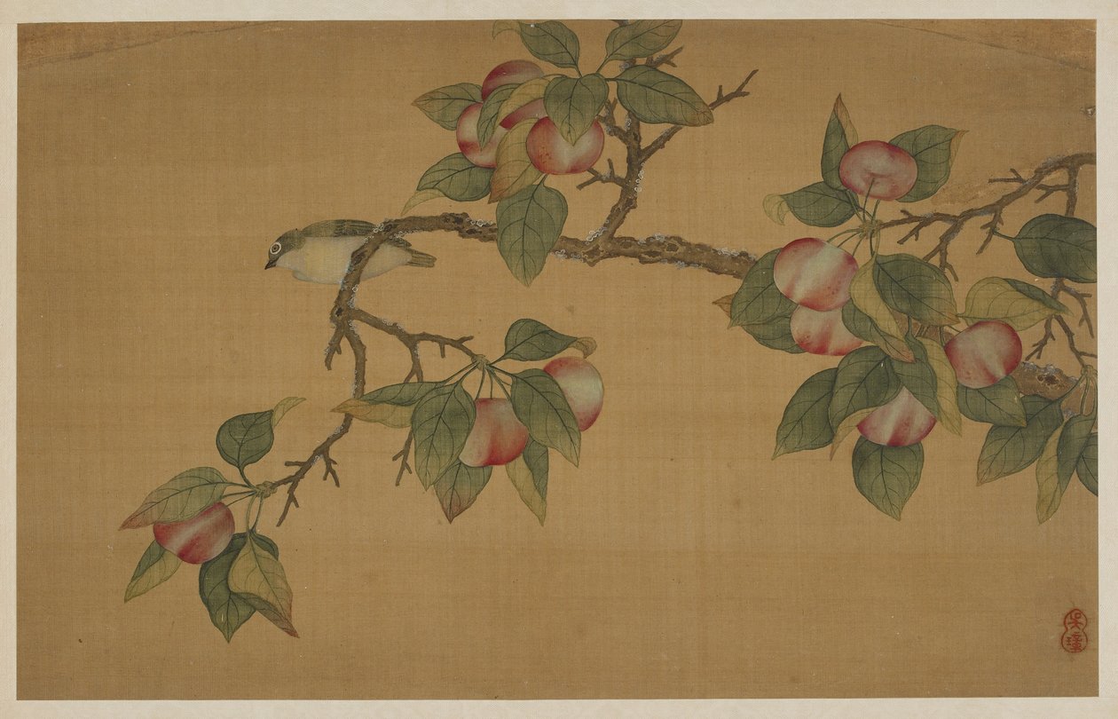 Ptak i owoc, dynastia Qing, 1741. autorstwa Wu Zhang