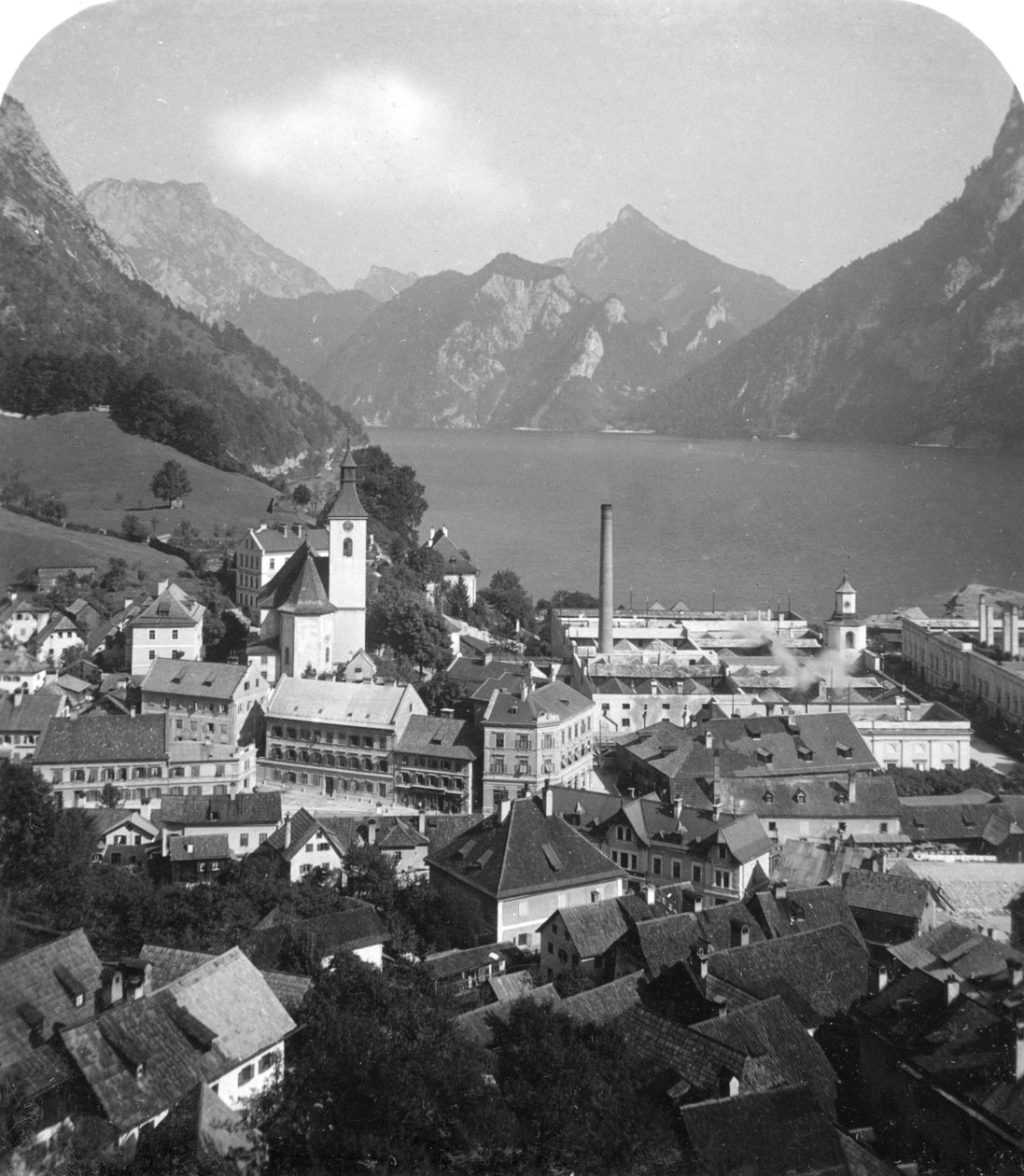 Ebensee i jezioro Traun, Salzkammergut, Austria, ok. 1900. autorstwa Wurthle and Sons
