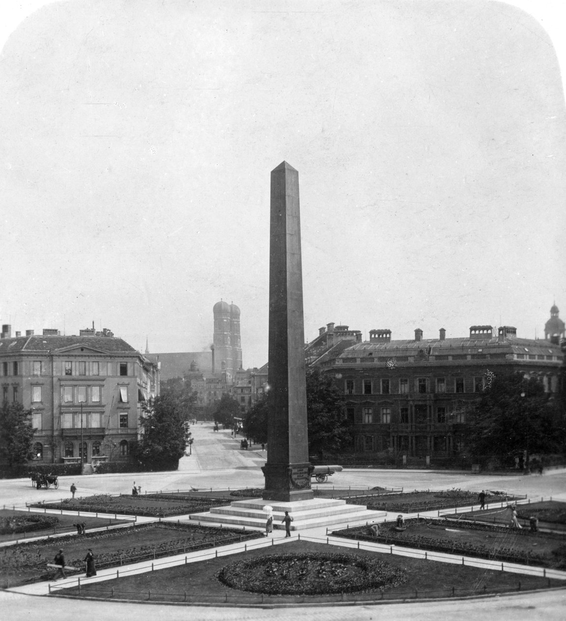 Karolinenplatz, Monachium, Niemcy, ok. 1900. autorstwa Wurthle and Sons