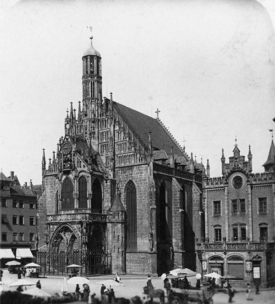 Frauenkirche, Norymberga, Bawaria, Niemcy, ok. 1900. autorstwa Wurthle and Sons