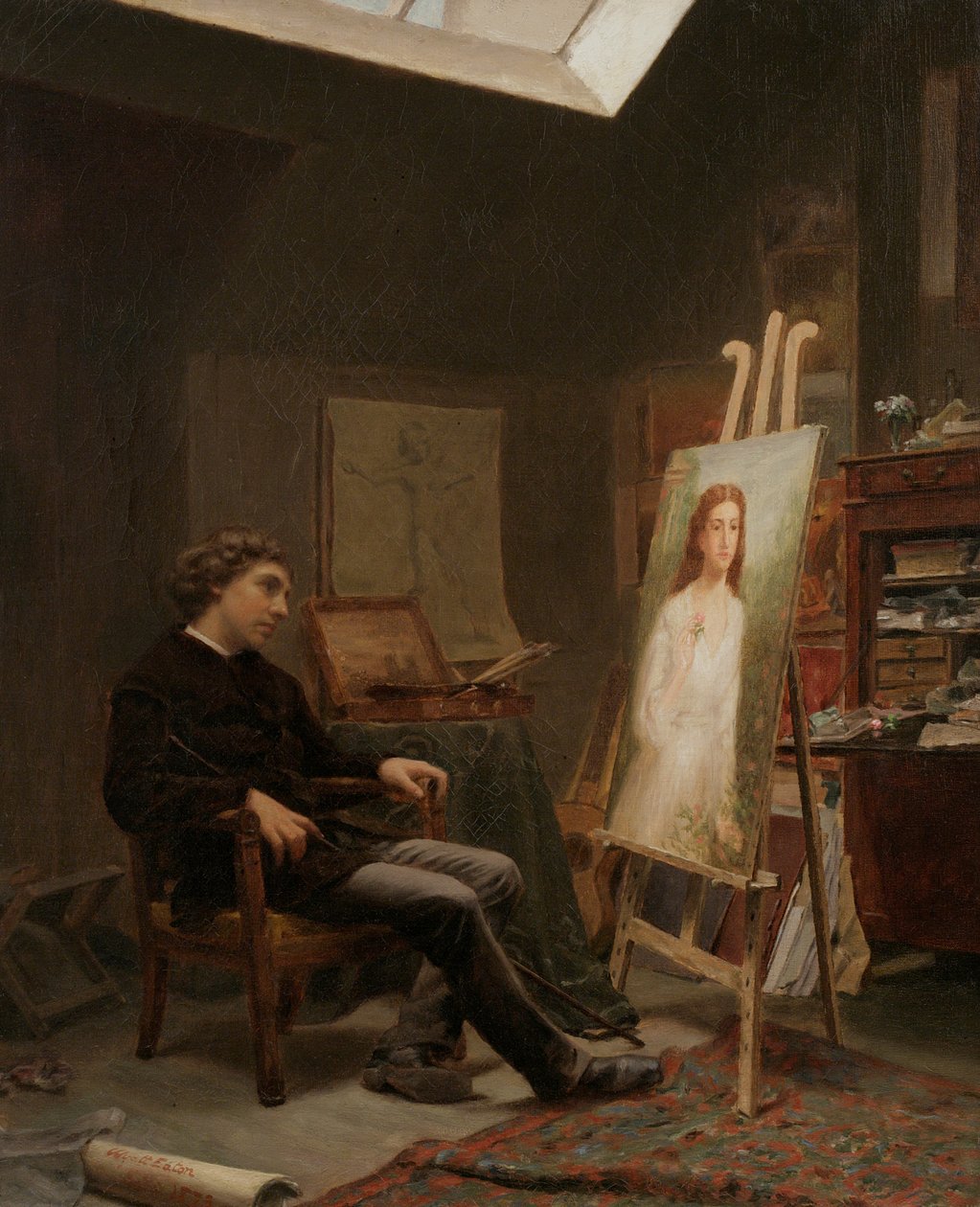 Artysta w swojej pracowni, 1873 autorstwa Wyatt Eaton