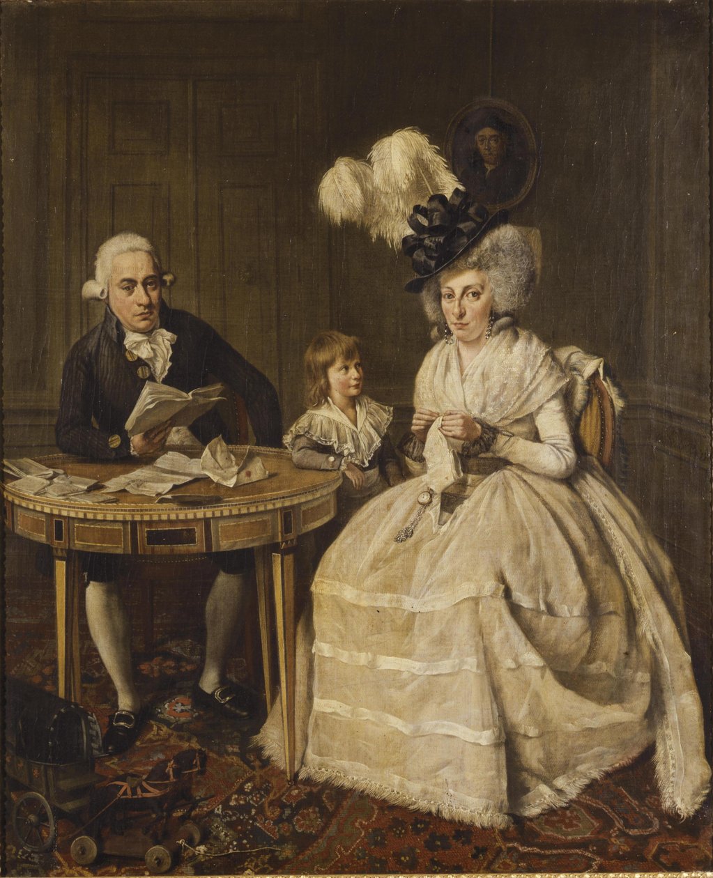 Portret Johannesa Enschedé jr. z żoną Johanną Swaving i synem Johannesem Enschedé III, autorstwa Wybranda Hendriksa w 1796 r. autorstwa Wybrand Hendricks