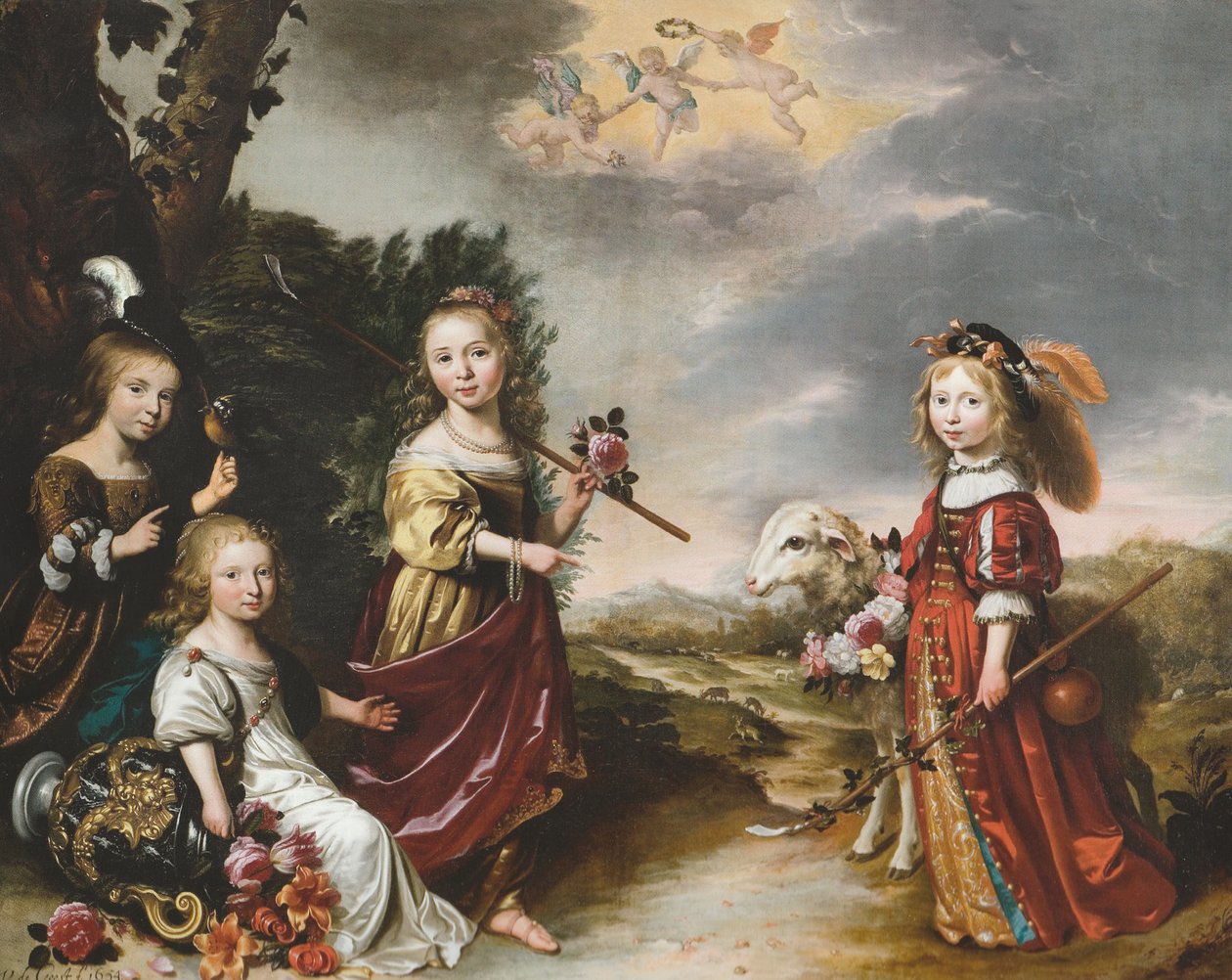 Portret dzieci Pietera van Harinxma thoe Sloten autorstwa Wybrand de Geest