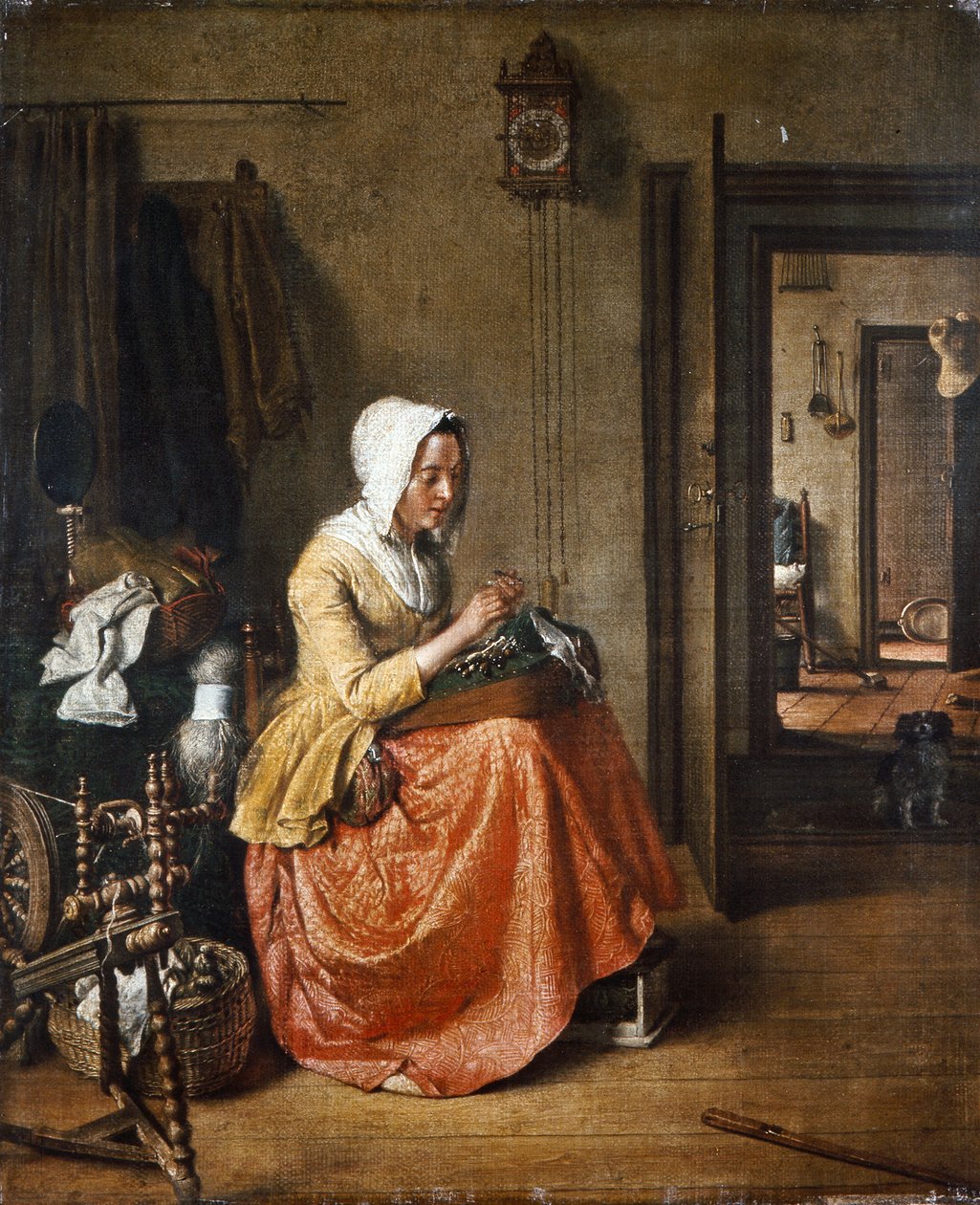 Koronczarka, ok. 1831 (olej na płótnie) autorstwa Wybrand Hendriks