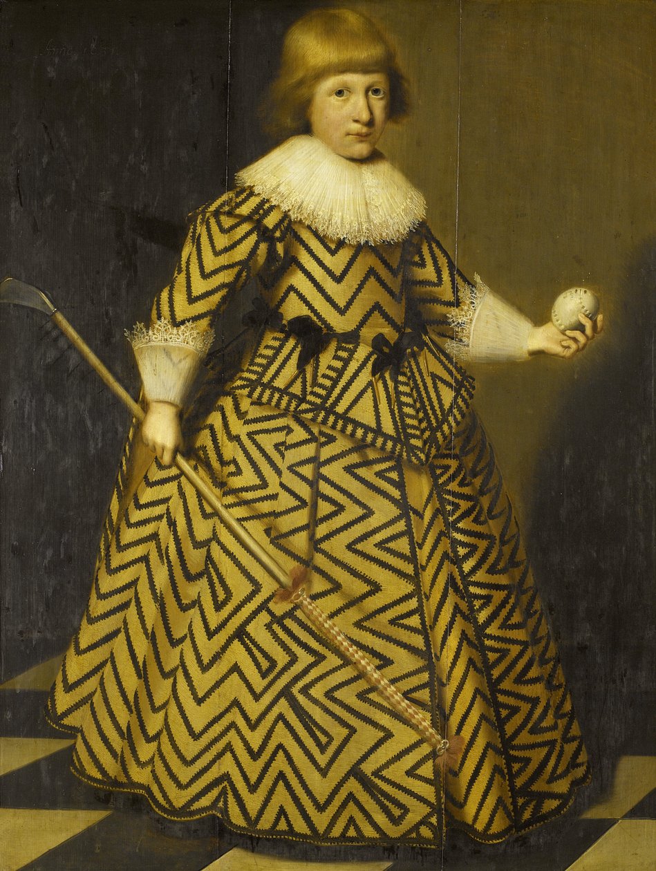 Portret chłopca z klubem Kolf autorstwa Wybrand Simonsz. de Geest