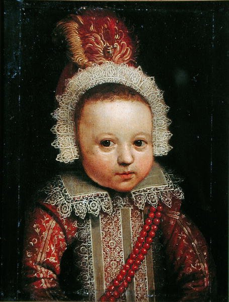 Portret niemowlęcia (olej na panelu) autorstwa Wybrand Simonsz. de Geest