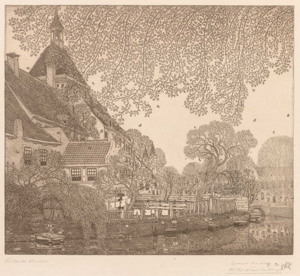 Spadające liście, Amersfoort autorstwa Wynand Otto Jan Nieuwenkamp
