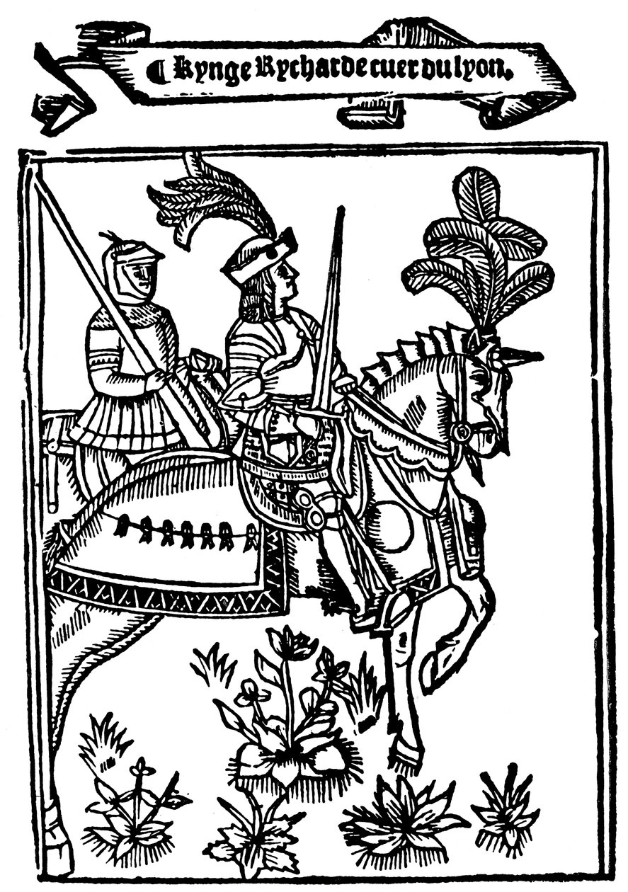 Ryszard I Coeur de Lion Lionheart, XII-wieczny król Anglii, 1528 autorstwa Wynkyn de Worde