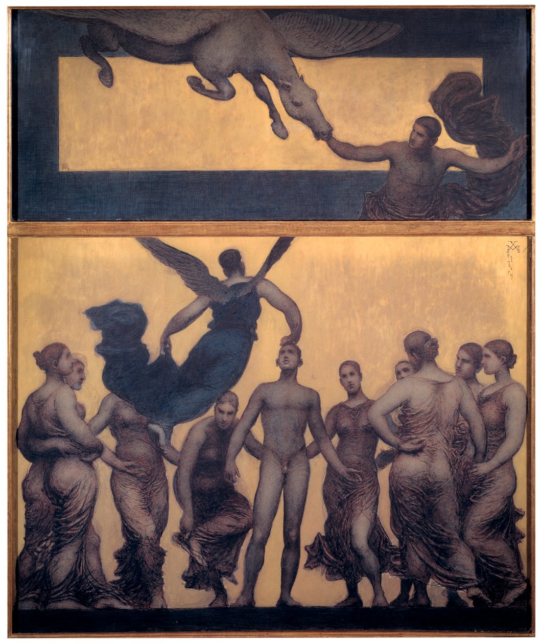 A inspiração (óleo sobre tela) polonês autorstwa Xavier Mellery