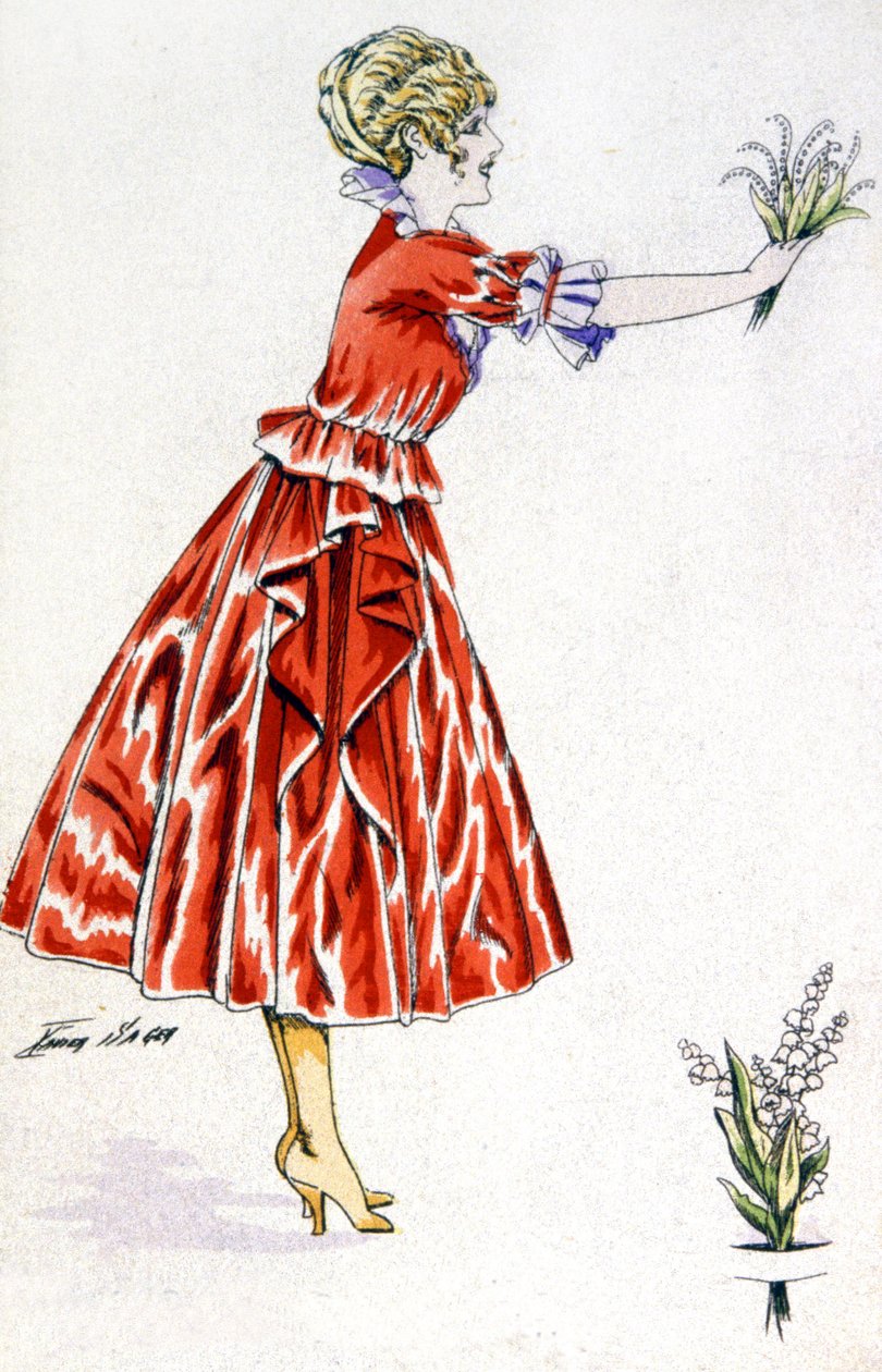 Konwalia na szczęście, ok. 1930 (pocztówka) autorstwa Xavier Sager