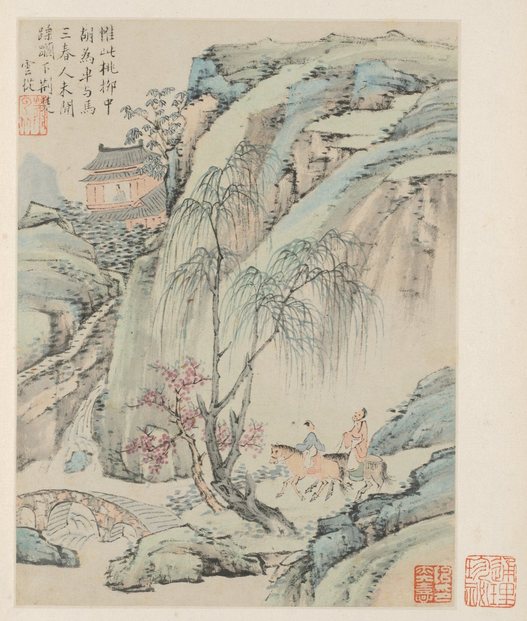 Album Pejzaży Sezonowych, karta B poprzednia karta 1, 1668. autorstwa Xiao Yuncong