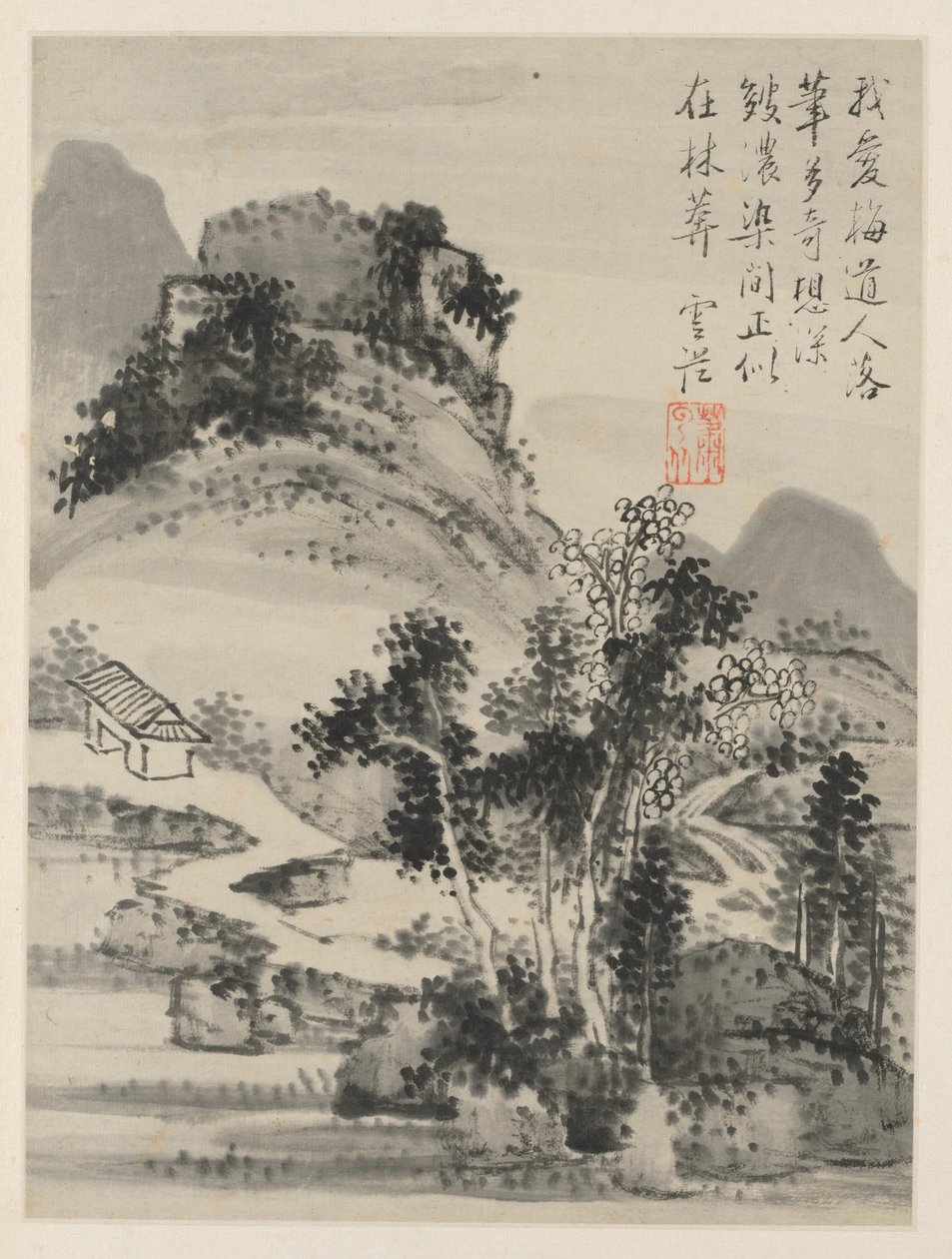 Album Pejzaży Sezonowych, karta D poprzednia karta 2, 1668. autorstwa Xiao Yuncong