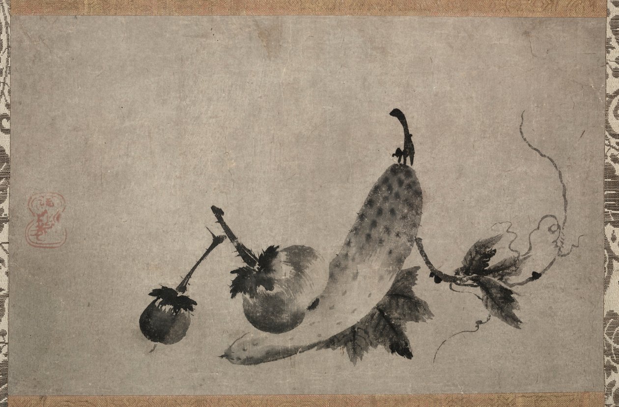 Ogórki i Bakłażan, 1500s. autorstwa Yamada Doan