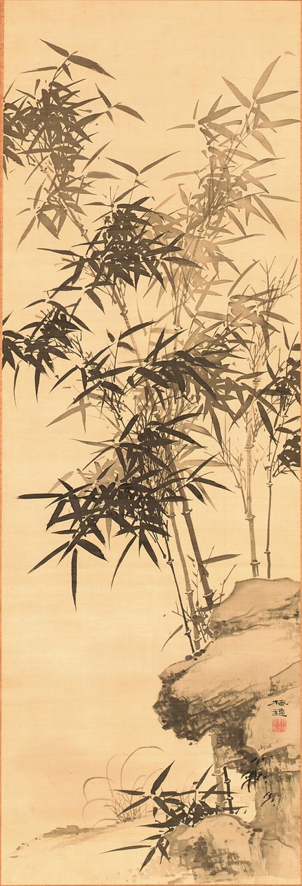Bambus, przed 1856 (tusz na jedwabiu) autorstwa Yamamoto Baiitsu