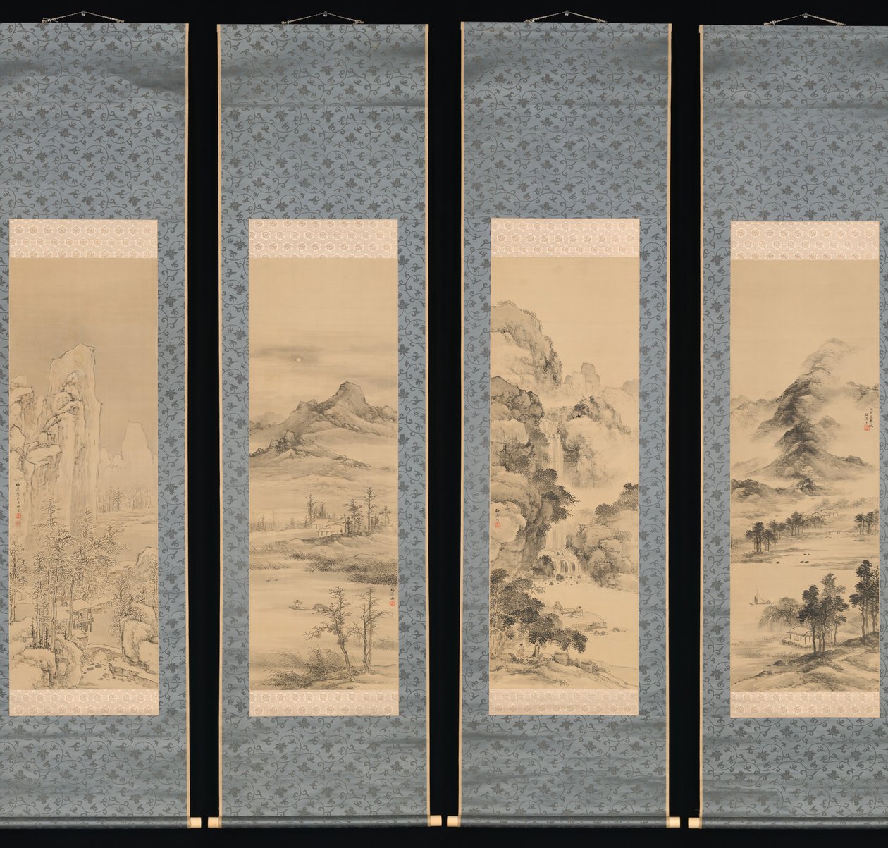 Krajobrazy czterech pór roku, 1848. autorstwa Yamamoto Baiitsu
