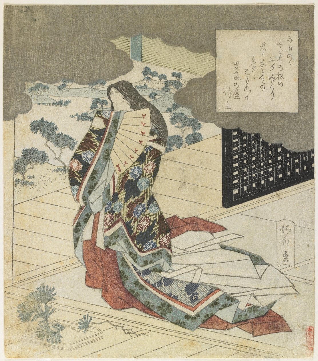 (Sędzia trzymająca wachlarz), ok. godz. 1824 autorstwa Yanagawa Shigenobu