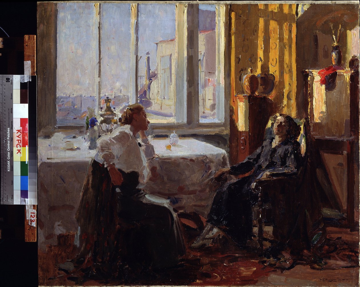 W pracowni artysty. Malarstwo Jefima Michajłowicza Cheptowa (1875-1950). Olej na płótnie autorstwa Yefim Mikhailovich Tcheptov