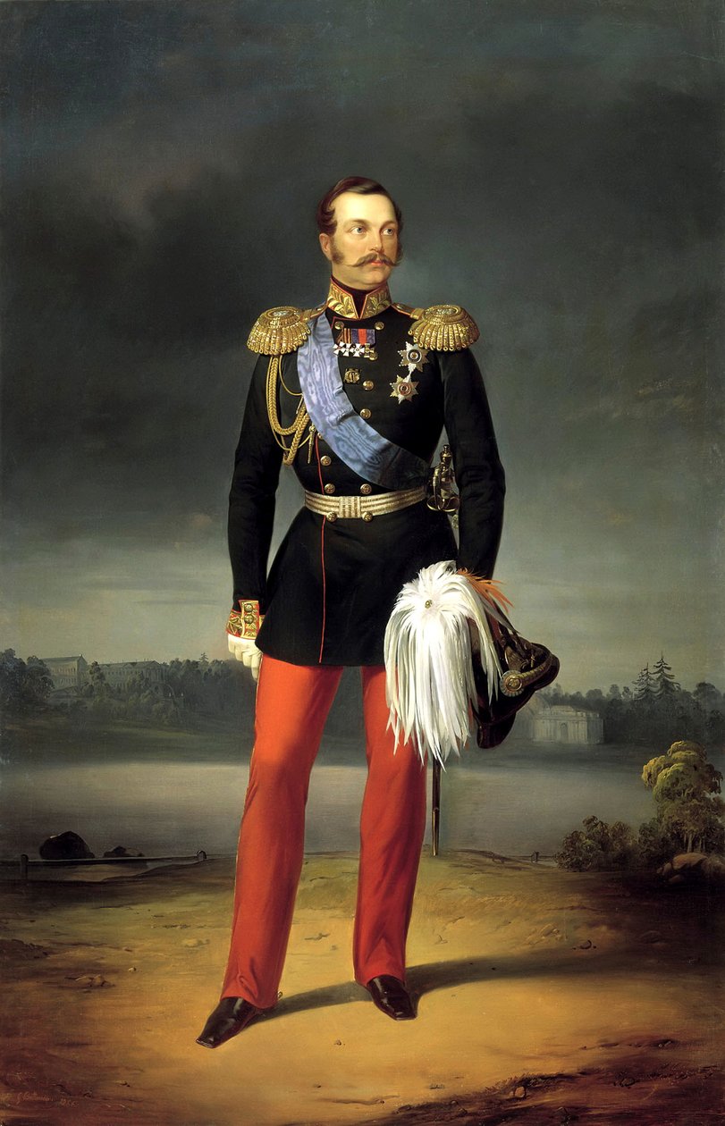 Portret cesarza Aleksandra II, 1818-1881, 1856. autorstwa Yegor Bottman