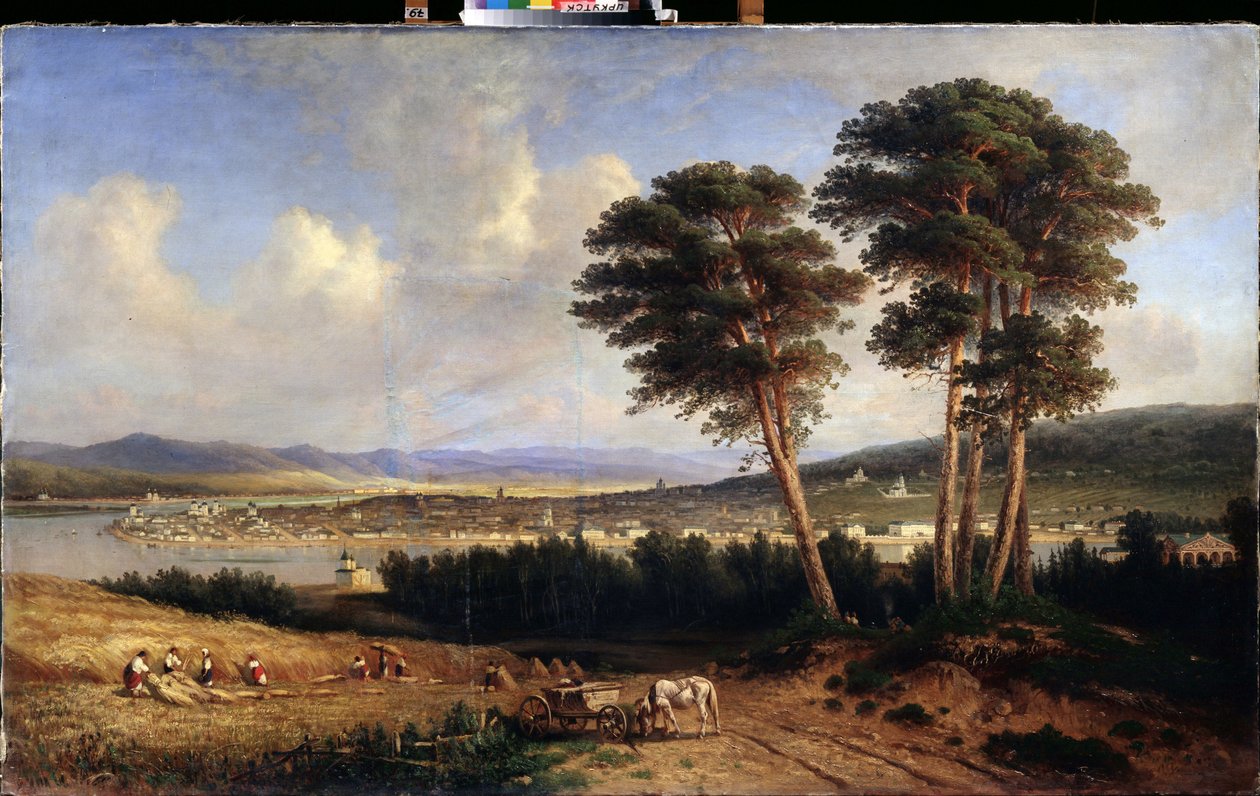 Widok na Irkuck (Syberia, Rosja). (Widok na Irkuck). Obraz Jegora Jegorowicza Meiera (1822-1867), olej na płótnie autorstwa Yegor Yegorovich Meier