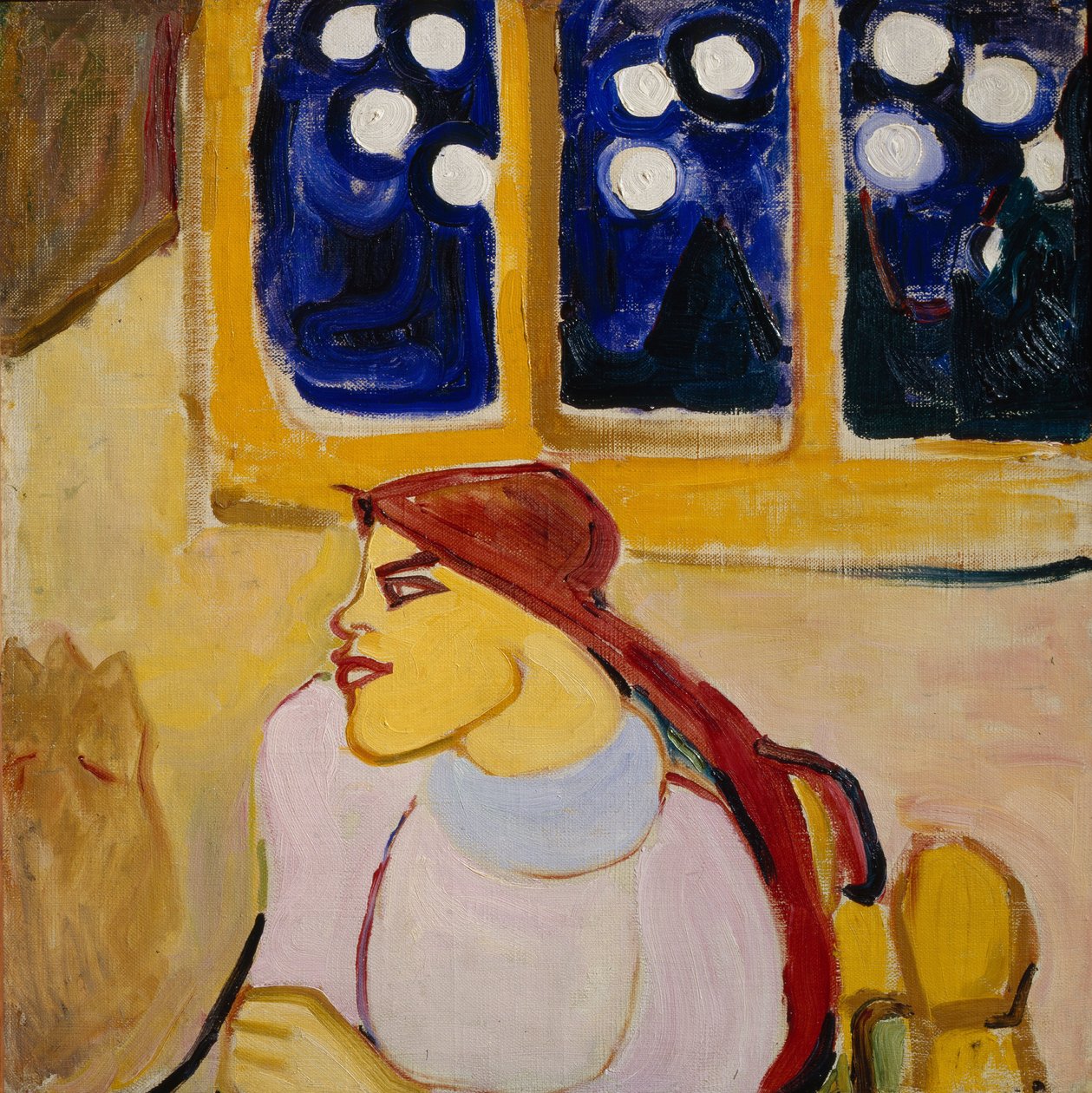 Kobieta w chuście Skandynawska księżniczka, 1910 autorstwa Yelena Genrichovna Guro
