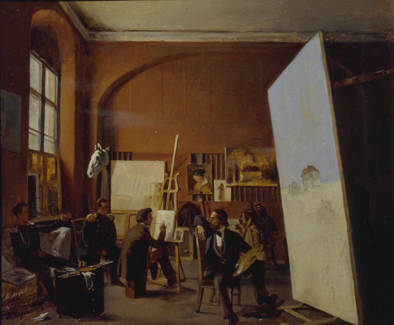 Pracownia malarza hrabiego Wasilija Maksutowa, 1858 autorstwa Yevgraf Semyonovich Sorokin