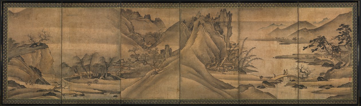 Krajobraz czterech pór roku autorstwa Yi Sumun (Korean, b. c. 1404)