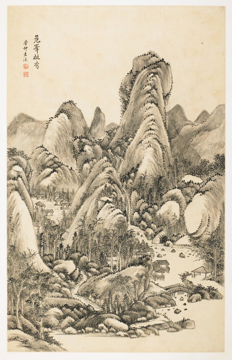 Magnificence of Overhanging Bluff, z albumu 12 liści autorstwa Yongxi Jin