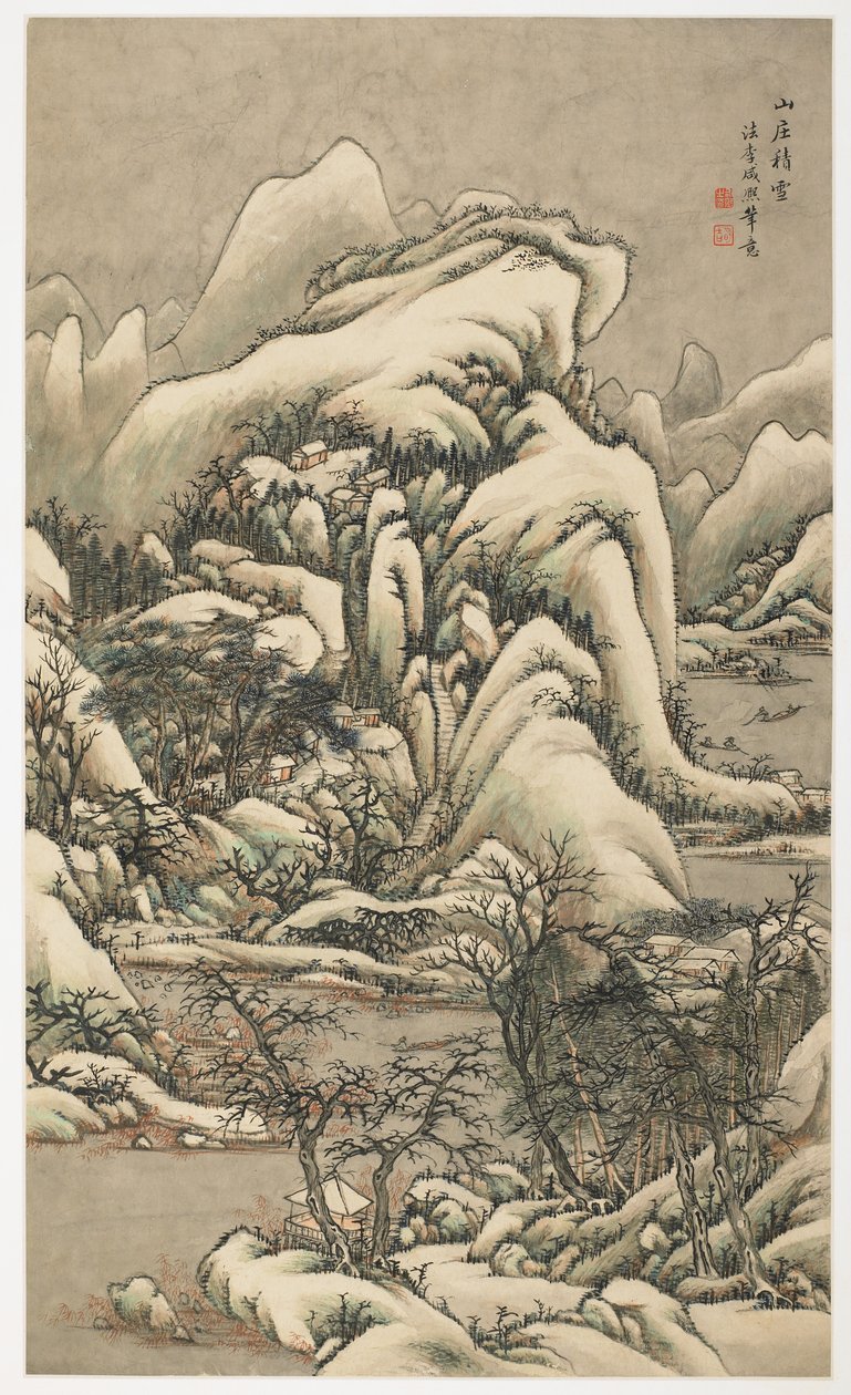 Śnieg w Mountain Villa, z albumu 12 liści autorstwa Yongxi Jin