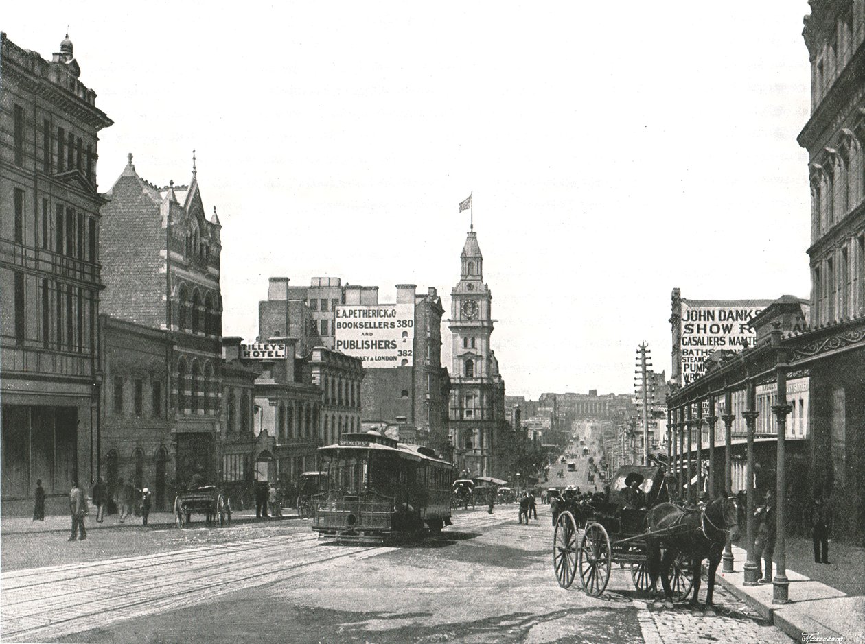 Bourke Street patrząc na wschód, Melbourne, Australia, 1895. autorstwa York and Son